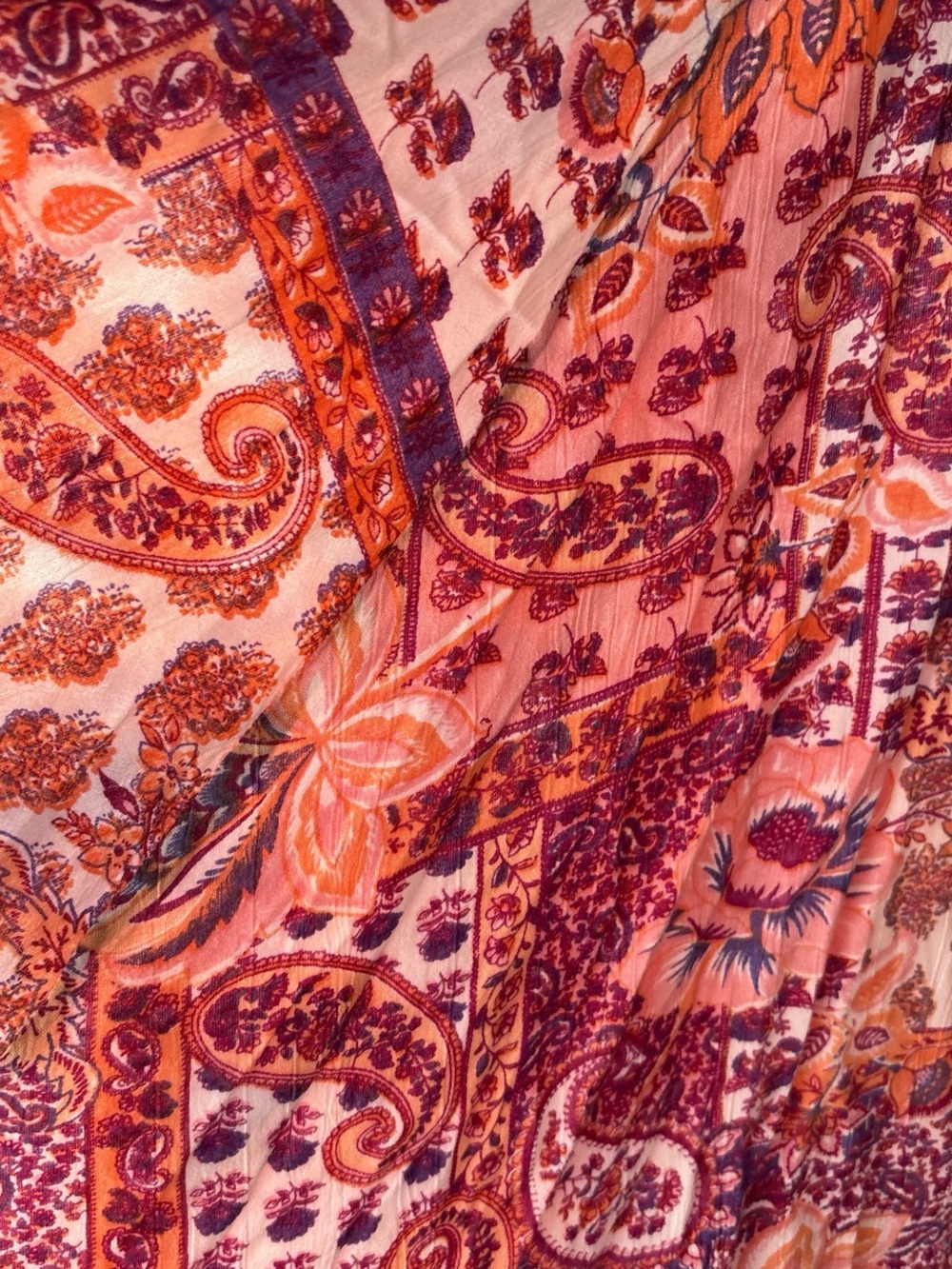 Angie Orange, Pink & Purple Paisley Midi Dress - Picture 3 of 4
